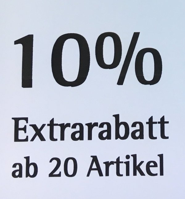 10% Extrarabatt ab 20 Artikel