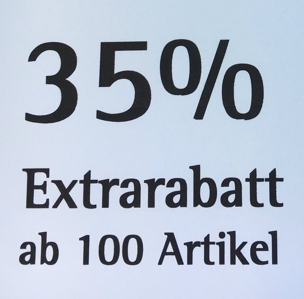 35% Extrarabatt ab 100 Artikel